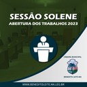 Câmara de Benedito Leite realizará Sessão Solene de abertura dos trabalhos de 2023 nesta nesta sexta-feira ( 17)