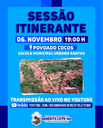 Pauta Sessão Itinerante do dia 06 de novembro de 2025