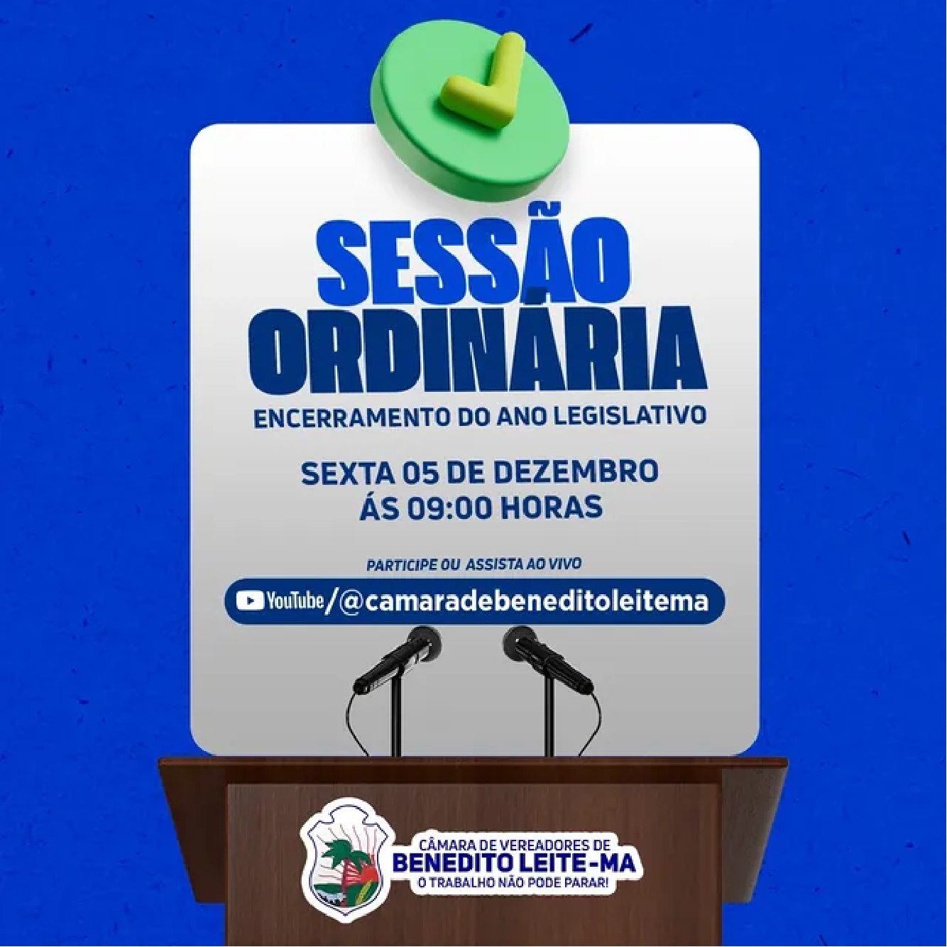 Pauta Sessão Ordinária do dia 05 de dezembro de 2025