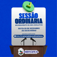 Pauta Sessão Ordinária do dia 05 de dezembro de 2025