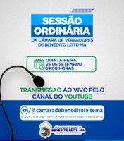 Pauta Sessão Ordinária do dia 25 de setembro de 2025