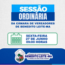 Pauta Sessão Ordinária do dia 27 de junho de 2025